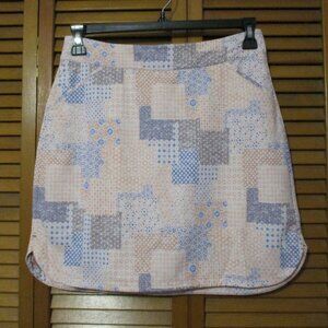 Peter Millar golf skort, pull on, stretchy, pastel colors, pockets, size M